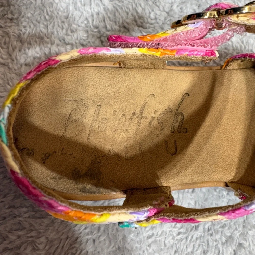 Blowfish Malibu Journey-K Kids Size 2M Multicolor Chevron Woven Platform Sandals